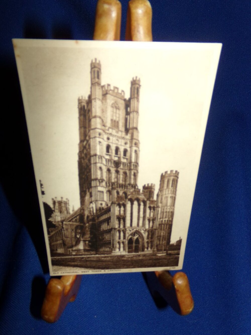 Vintage Ely Cathedral Sepia Postcard - West Tower & Lantern - Great Britain